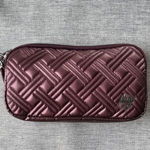 Lug Quilted Wallet in Deep Plum